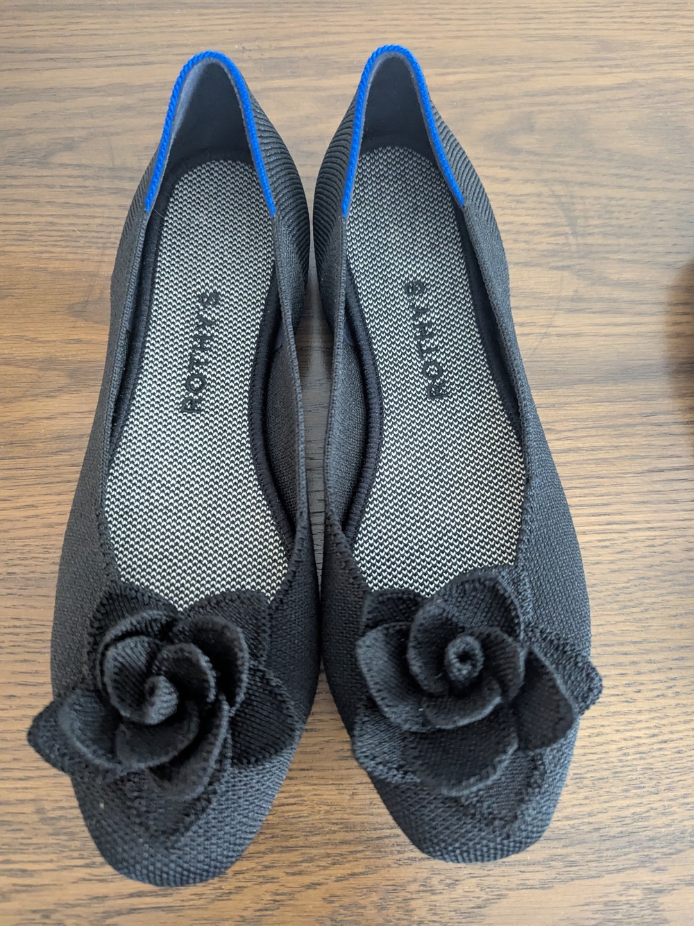 Rothy's The Petal Square Black Flats Size 7
